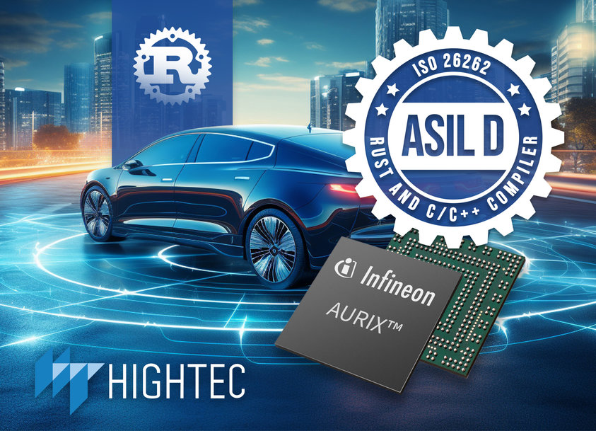 HighTec ebnet den Weg für SDVs mit dem ersten ISO 26262 ASIL D qualifizierten Rust-Compiler für Infineon AURIX™ Mikrocontroller